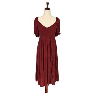 Abercrombie & Fitch Burgundy Midi Dress